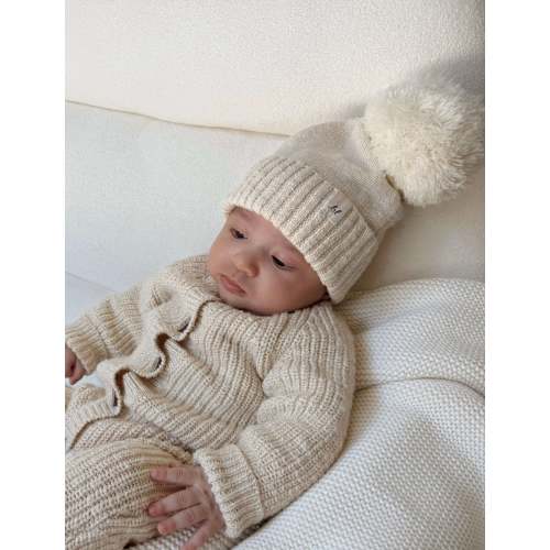 Luna + Luca Pom Beanie | French Cream