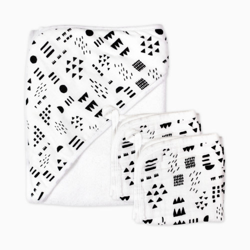 Honest Baby Clothing 3-Piece Organic Cotton Hooded Towel Set - Pattern Play, Os