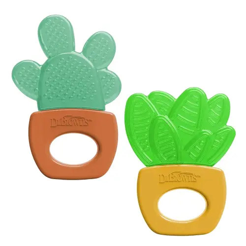 Dr. Brown's AquaCool Water-Filled Teether, Cooling Baby Teether Toy for Sore Gums, Green Cactus, BPA Free, 3m+, 4 Pack