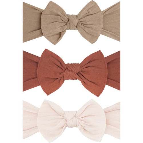 Bow Stretch Headband, Oak/ Clay/ Oatmeal
