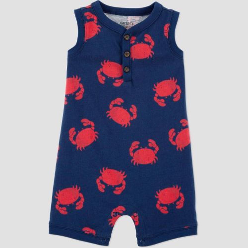 Carter's Just One You® Baby Boys' Crab Romper - Navy Blue/red 12m