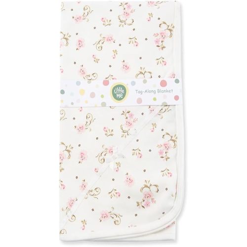 Little Me baby girls nursery swaddling blankets, Vintage Rose, One Size US
