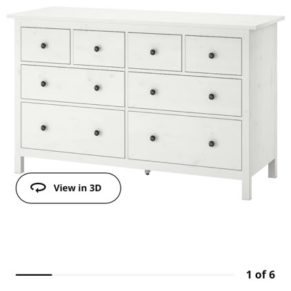 HEMNES 8-drawer dresser - white stain