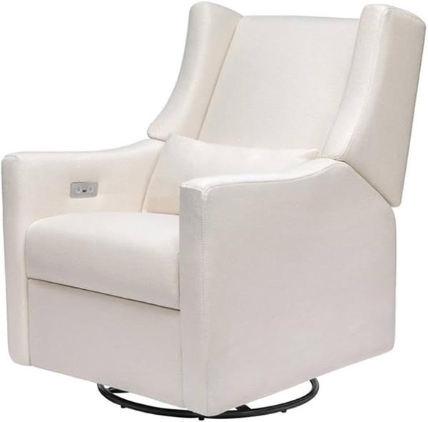 babyletto Kiwi Electronic Recliner and Swivel Glider - Performance Cream Eco Weave
