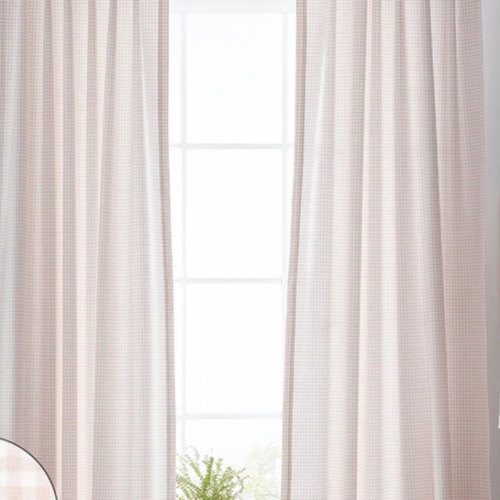 Ditsy Gingham Classic Cool Organic Cotton Percale Window Curtain