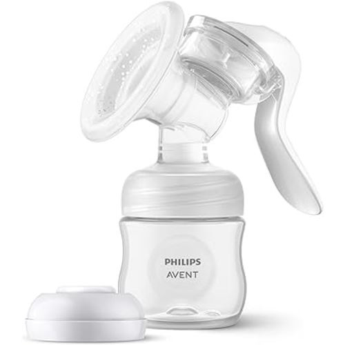 Philips Avent Manual Breast Pump - Easy Pumping with Natural Motion Technology - Transparent, SCF430/03