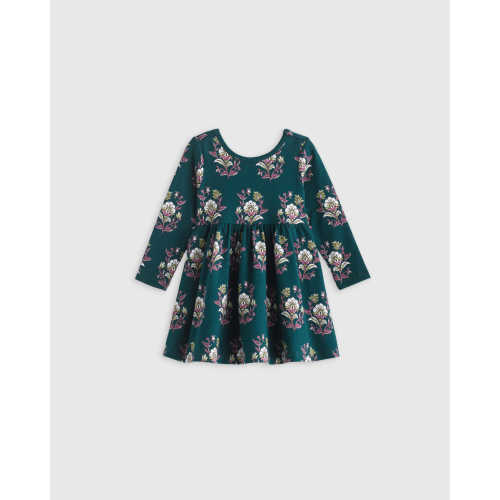 Organic Cotton Long Sleeve Skater Dress - Baby Girl