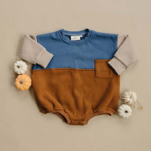 Salt and Pine x LJC Color Block Sweatshirt Romper – August + Willow