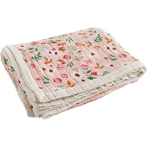 Little Unicorn –WallFlower Cotton Muslin Quilt X-Large Blanket| 100% Cotton | Super Soft |Toddlers and Adults | X-Large 60” x 72” | Machine Washable