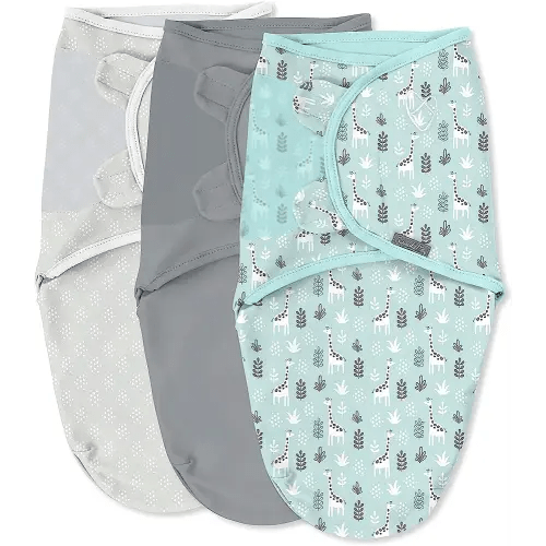SwaddleMe by Ingenuity Original Swaddle - Size Small/Medium, 0-3 Months, 3-Pack (Our Tall Friends)