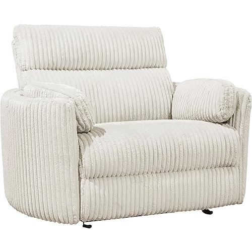 Radius XL - Mega Ivory Extra Wide Power Glider Recliner for Adults with USB and Type-C Ports, Single Sofa Chair for Living Room