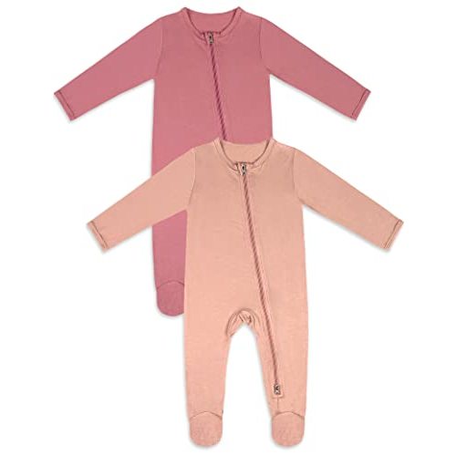 Jimonda Bamboo Baby Pajamas,Unisex Boys Girls One-Piece Footies,Long Sleeve Sleepers 2-Way Zip closure Romper