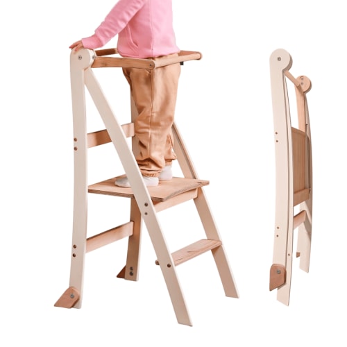 Learning Tower: Foldable Step Stool for Toddlers - Beige – Goodevas
