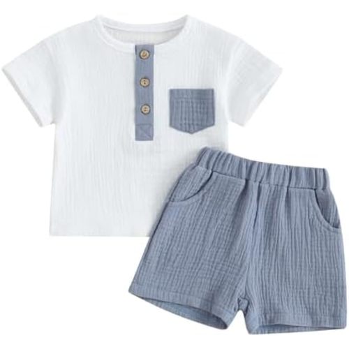 Henley Shirt & Shorts Set - 6-12 Months
