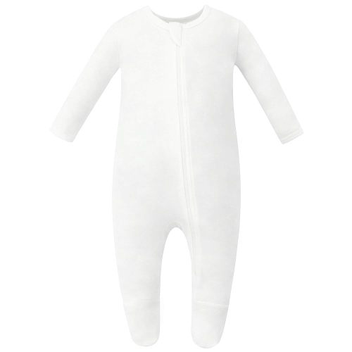 Owlivia Organic Cotton Baby Pajamas, Boys Girls Zip Front Sleep 'N Play Pjs, Footed Sleeper, Long Sleeve