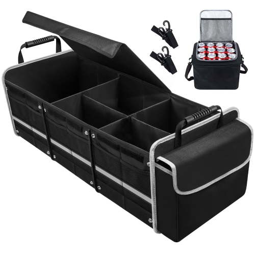 Cshidworld Car Trunk Organizer, Collapsible Waterproof Cargo Box with Leakproof Cooler