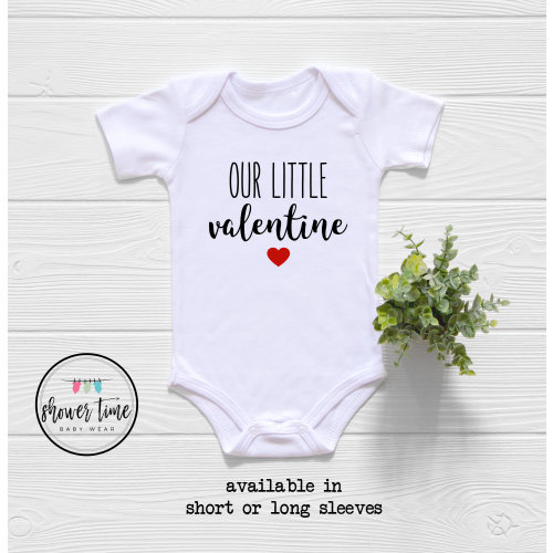 Our Little Valentine Baby Onesie® - Valentine's Day Onesie®- Cute Valentines Day Bodysuit-So Loved Valentine Baby Gift-First Valentine's Day