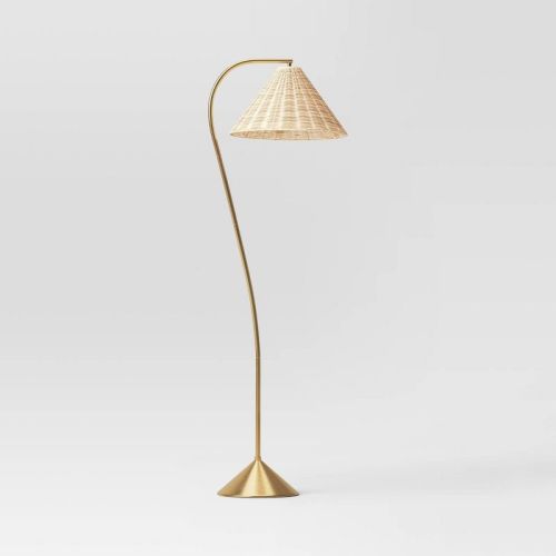 Gooseneck Floor Lamp With Natural Shade - Threshold™