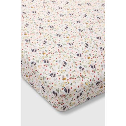 Muslin Fitted Crib Sheet - Bumble Bees