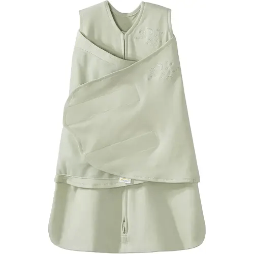 HALO 100% Cotton Sleepsack Swaddle, 3-Way Adjustable Wearable Blanket, TOG 1.5, Sage, Small, 3-6 Months