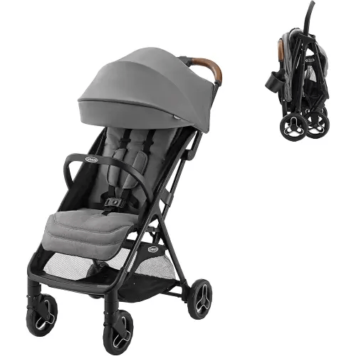 Graco Ready2Jet Compact Stroller – Overhead Friendly Compact Travel Stroller with Automatic Fold, Kingston