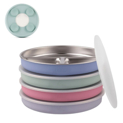 7.8" Stainless Steel Divided Plates with Suction Sleeve