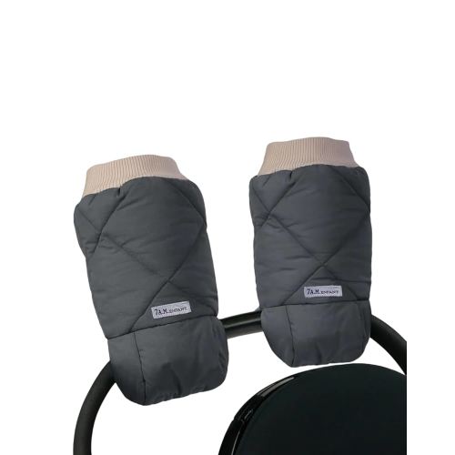 7AM Enfant Stroller Warmmuffs Gloves - Anti-Freeze Stroller Mittens for Handlebars, Water Repellent Hand Warmer Muff for Cold Weather, Plush Lined Stroller Warmmuffs | Winter Stroller Accessories