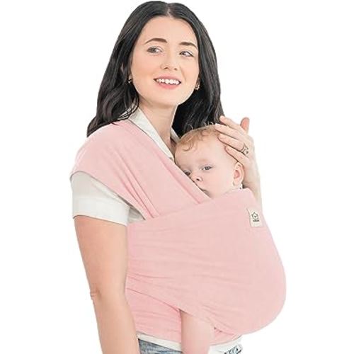 KeaBabies Baby Wrap Carrier - All in 1 Original Breathable Baby Sling, Lightweight Hands Free Baby Carrier Sling, Baby Carrier Wrap, Baby Carriers for Newborn, Infant (Dusty Pink)