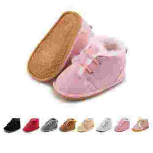 HsdsBebe Baby Girls Boys Cozy Fleece Boots Infant Winter Warm Shoes Unisex High-top Ankle Booties for Newborn 3-18 Months