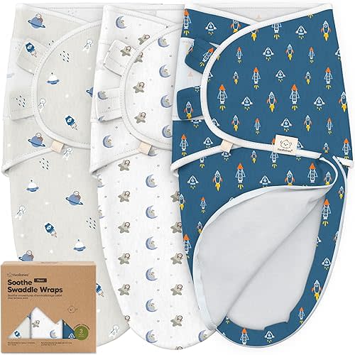 Baby Swaddle Sleep Sacks with Zipper - 3-Pack Swaddles for Newborns 0-3 Months