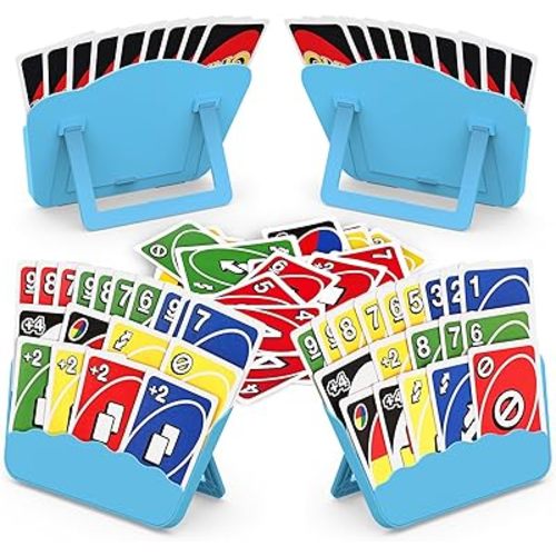 Tenyond Card Holders for Playing Cards - 4 Pack Playing Card Holder with Foldable Stand for Easy Storage and Travel Games, for Seniors, Little Hands, or Arthritis Hands, UNO, Poker