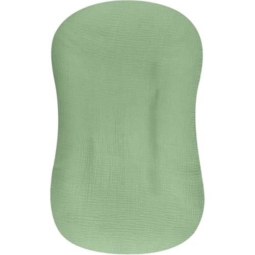 Hooyax Muslin Baby Lounger Cover, 100% Cotton Durable Newborn Lounger Cover, Soft and Breathable Infant Lounger Cover for Boys Girls, Covers Only (Green)