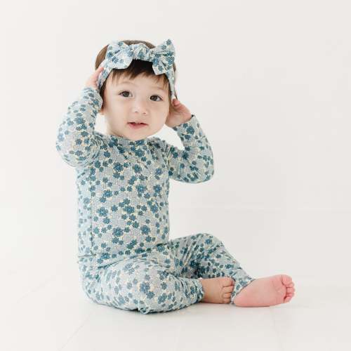 Bluebell Blossoms Small Ribbed Zip Romper 6-12M