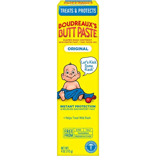 Boudreaux's Butt Paste Original Diaper Rash Ointment Tube, 4 Oz