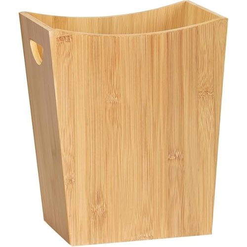 LIANTRAL Wood Trash Can Wastebasket, 2 Gallon Small Bathroom Garbage Can Wood Waste Basket Trash Container Recycling Bin for Bathroom, Bedroom, Living Room, Office, Kitchen