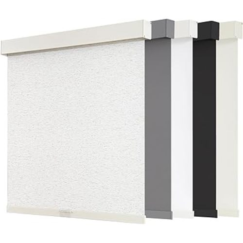 AOSKY Blackout Roller Shades Cordless Blinds for Windows, Free-Stop Shades with Valance, Thermal Insulated Fabric, UV Protection, Blinds for Home and Office (37" W x 72" H, Linen Beige