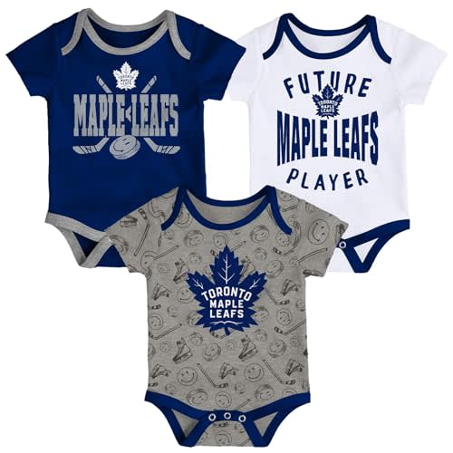 Outerstuff NHL Newborn/Infant Full Strength Baby Bodysuit Onesie Creeper - 3 Pack