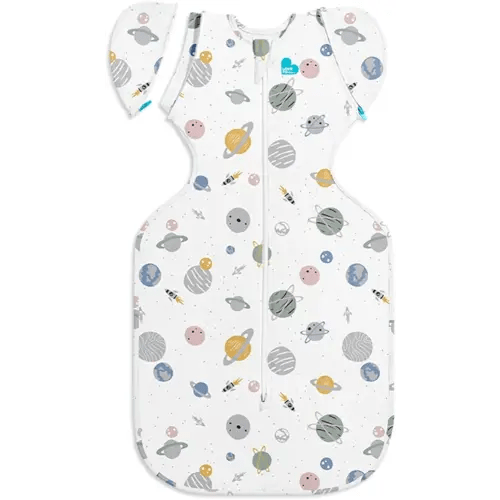 Love to Dream Swaddle Up Transition Swaddle, Patented Zip-Off Wings, Gently Help Baby Transition from Being Swaddled to Arms Free when showing signs of rolling, Lite 0.2 TOG, 13-19 lbs, White Space