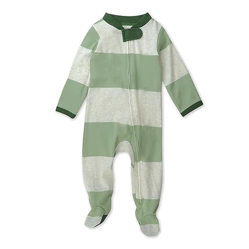 HonestBaby Sleep & Play Footed One-Piece Pajama Sleeper 100% Organic Cotton, Baby Boys