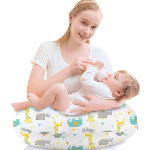 Little Grape Land Ergonomic Nursing Pillow, Breastfeeding Support Pillow,Baby lounger pillow for Bottle Feeding,Multifunctional Support Cushion for Travel,Animals World