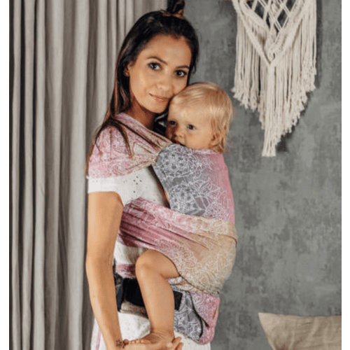 LennyHybrid Half Buckle Carrier, Standard Size, jacquard weave 100% cotton - WILD WINE - VINEYARD