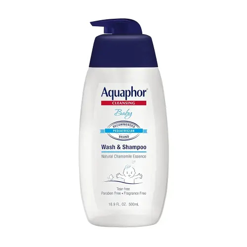 Aquaphor Baby Wash and Shampoo - Mild, Tear-free 2-in-1 Solution for Baby’s Sensitive Skin - 16.9 fl. oz. Pump