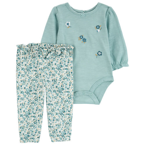 Baby 2-Piece Floral Bodysuit Pant Set