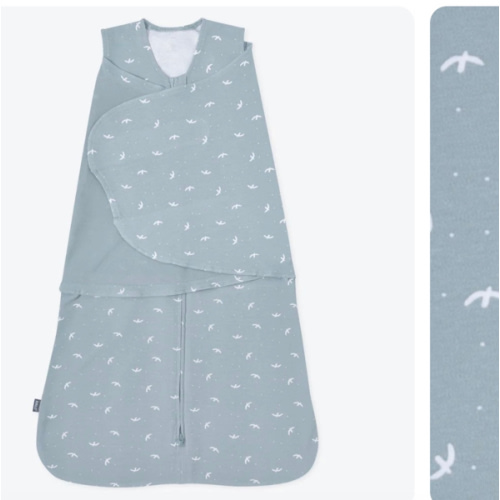 Blue Bird Print Cotton Swaddle Newborn | HALO