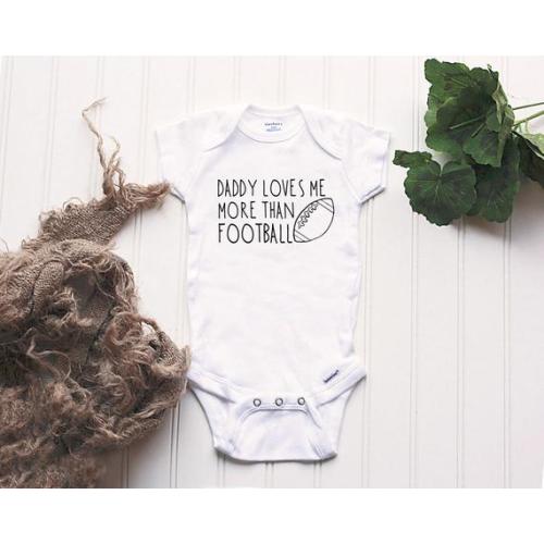 Football Onesie®  Daddy Loves Me More Than Football® New Dad - Etsy