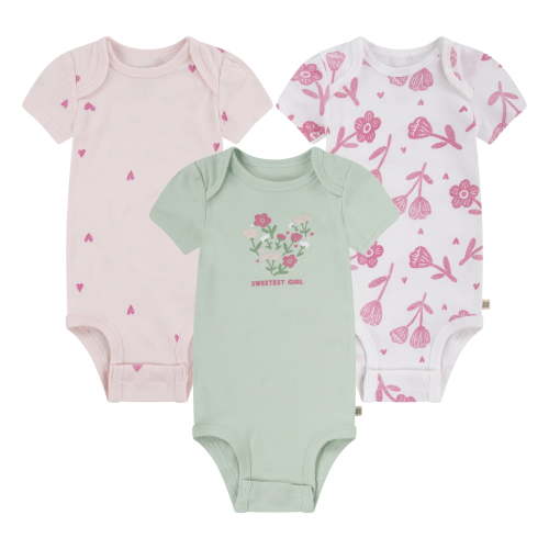 Huggies Baby Girls 3-Pack Bodysuit Set, Sizes NB-18M