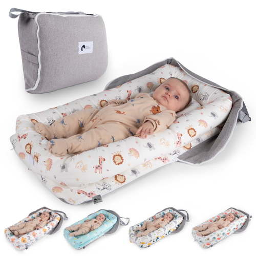 Joyful Journeys Versatile Diaper Bag & Lounger (Pink Zoo Animals)