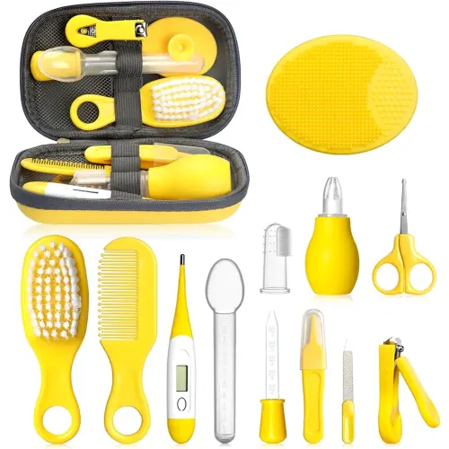 Baby Healthcare and Grooming Kit, Portable Baby Safety Care Set, Baby Essentials kit for Newborn(Yellow 13 in 1)