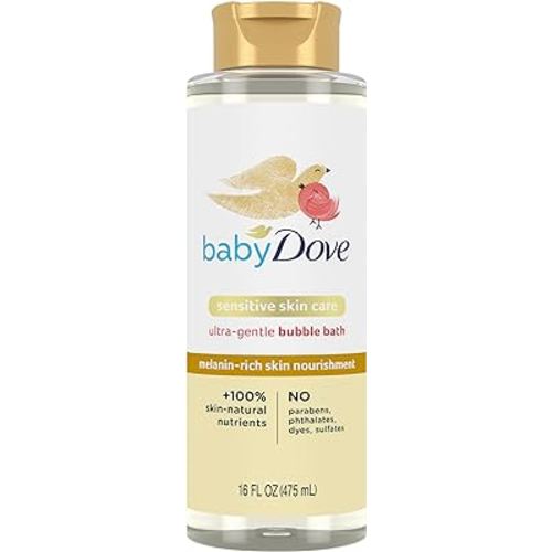 Baby Dove Bubble Bath Melanin-Rich Skin Nourishment for nourished Skin and Bath time Fun Sensitive Skin Care with Skin-Natural nutrients 16 oz