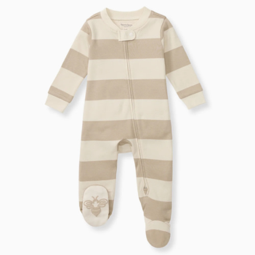 Mommy & Me Rugby Stripe Organic Cotton Sleep & Play - Oat – Burt's Bees Baby